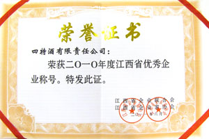 2010年江西省优秀企业称号